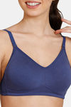 Zivame Beautiful Basics Double Layered Non Wired Full Coverage Backless Bra - Deep Cobalt — thumbnail 6